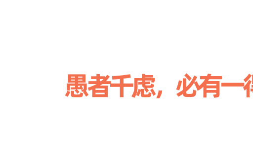愚者千虑，必有一得